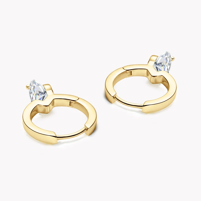 Фото Сертифицированные RAPRGOLD GRA сверкающие серьги-кольца с муассанитом цвета D для женщин, серьги из стерлингового серебра 925 пробы, ювелирные изделия, подарки, pendientes №4