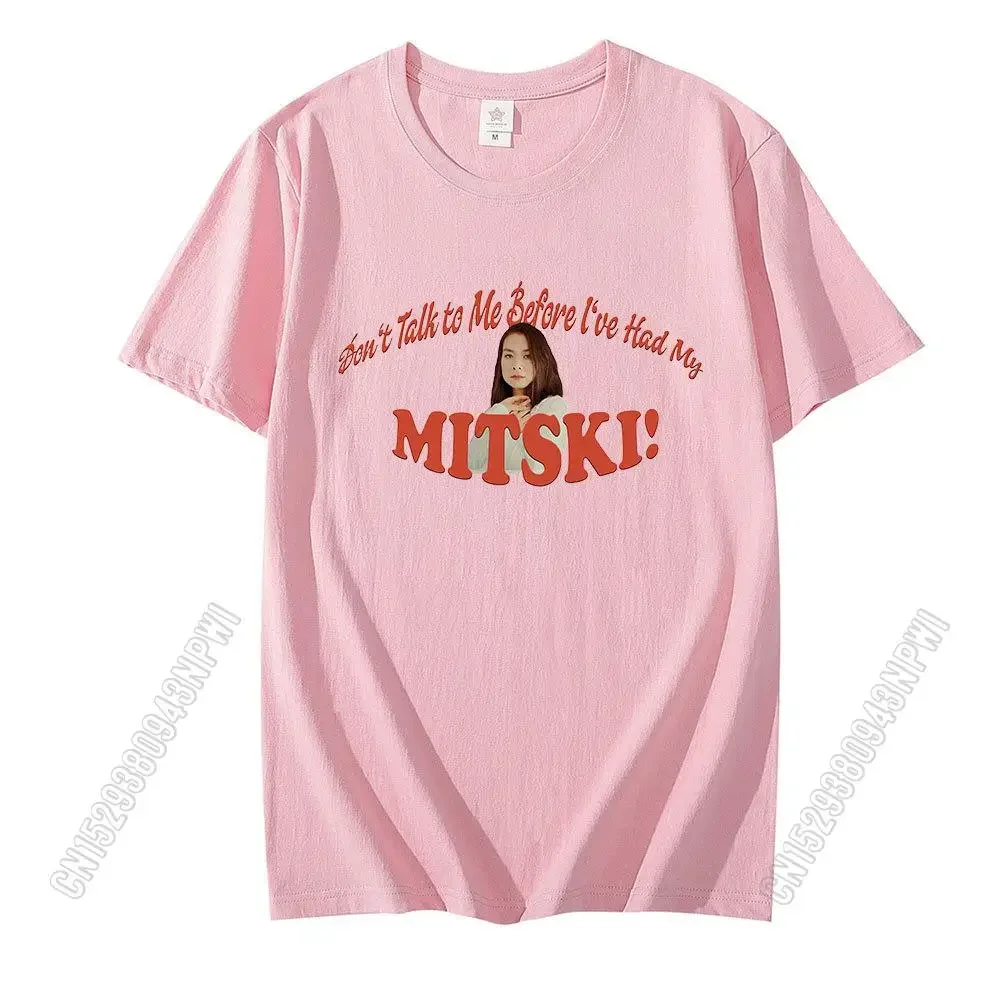 Фото Футболка Don't Talk To Me Before L've Had My Mitski, модная футболка с рок-певом, футболка из 100% хлопка, футболка с коротким рукавом №2