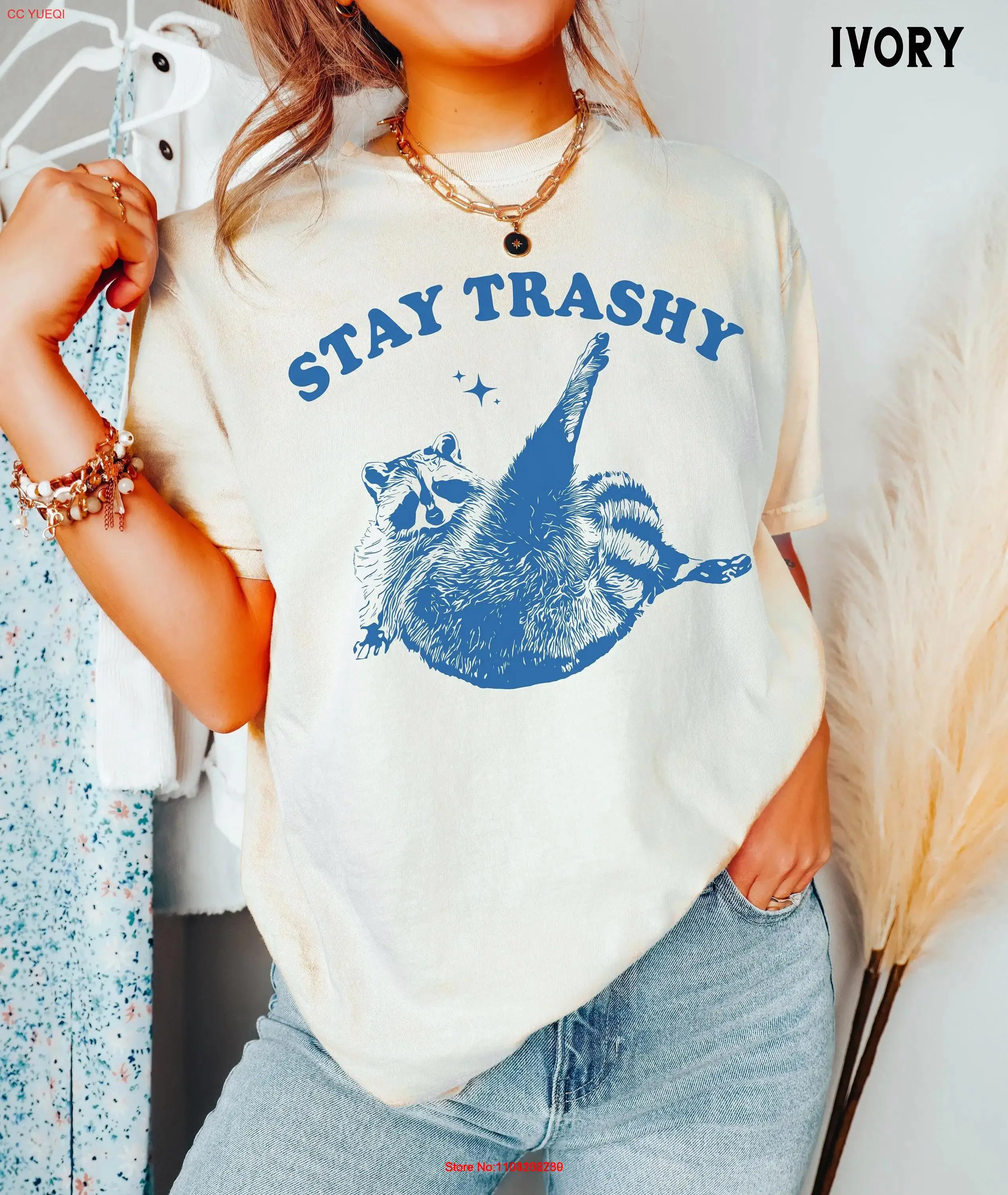 Футболка Stay Trashy Funny Raccoon Meme, удобные цвета для мужчин или женщин, ностальгия, винтажная футболка с длинными или короткими рукавами