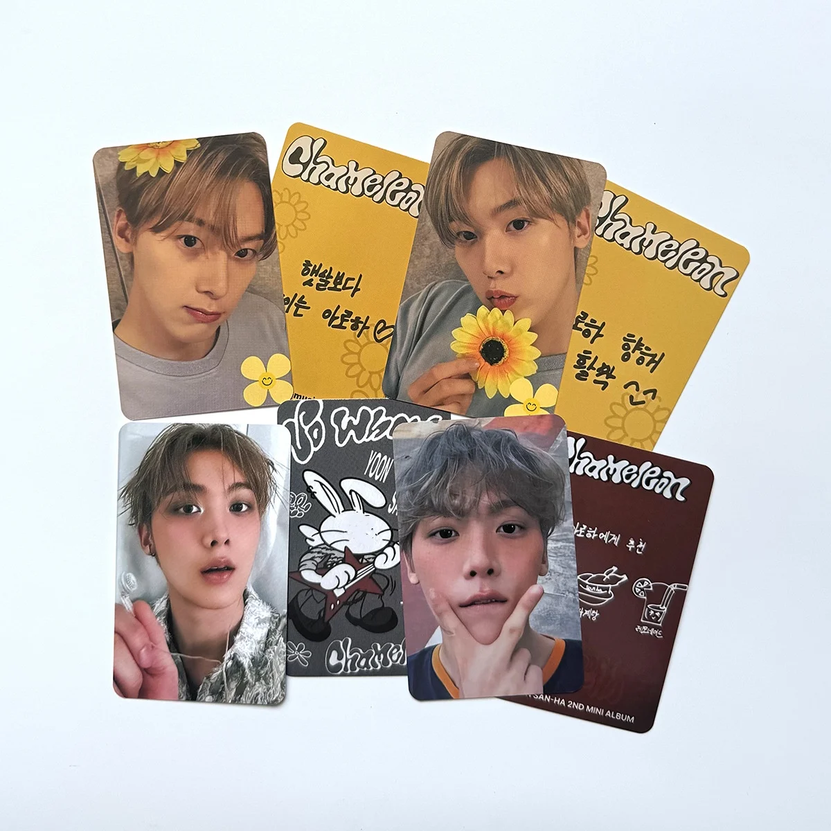 Фото Kpop ASTRO 2-й мини-альбом Хамелеон Фотокарты Яркая пленка ЛОМО-карта Двусторонняя печать с покрытием Коллекция YOON SANHA №5