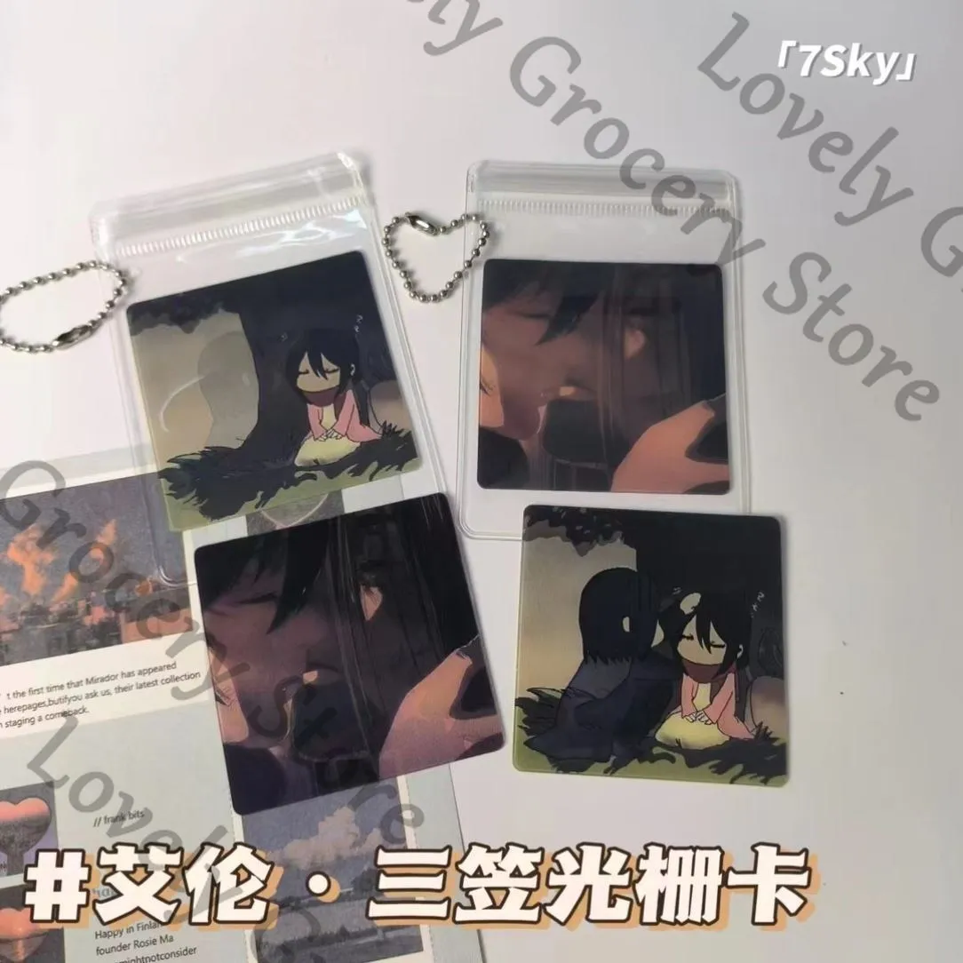 Аниме Shingeki No Kyojin Mikasa·Ackerman Attack on Titan Косплей Мультфильм Raster Card Орнамент Подвеска Аксессуар Талисман Вентиляторы Подарок