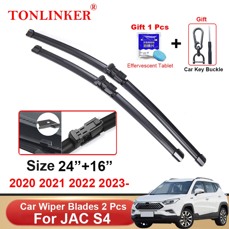 Автомобильные щетки стеклоочистителя TONLINKER для JAC S4 SUV 2020 2021 2022 2023, автомобильные аксессуары, передняя щетка стеклоочистителя, щетки, товары для резки