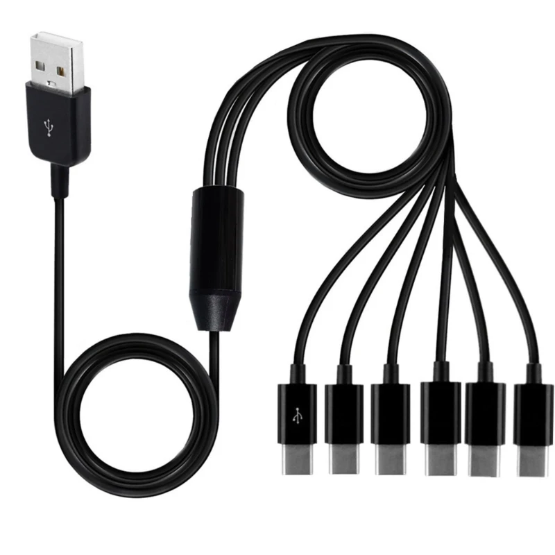 Фото Кабель UsbC-UsbA для быстрой зарядки. Кабель синхронизации USB Type C с 6 портами USB C. Зарядное устройство USB C, 0,5 м/1,5 м. №4