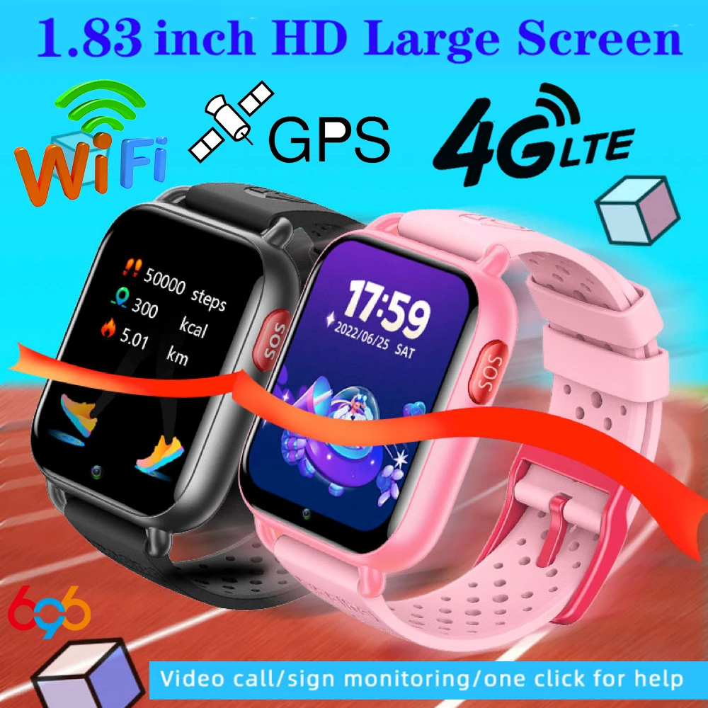 Прочные детские умные часы 4G, здоровье, SOS, GPS, местоположение, видеозвонок, Wi-Fi, SIM-карта, детские умные часы, камера, водонепроницаемая детская