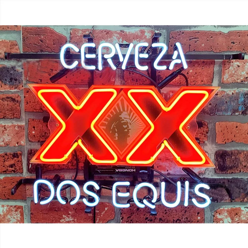 DOS Equis XX техасское пиво печатная доска неоновый бар вывеска ручной работы реальная стеклянная трубка реклама настенный Декор дисплей лампа 19 