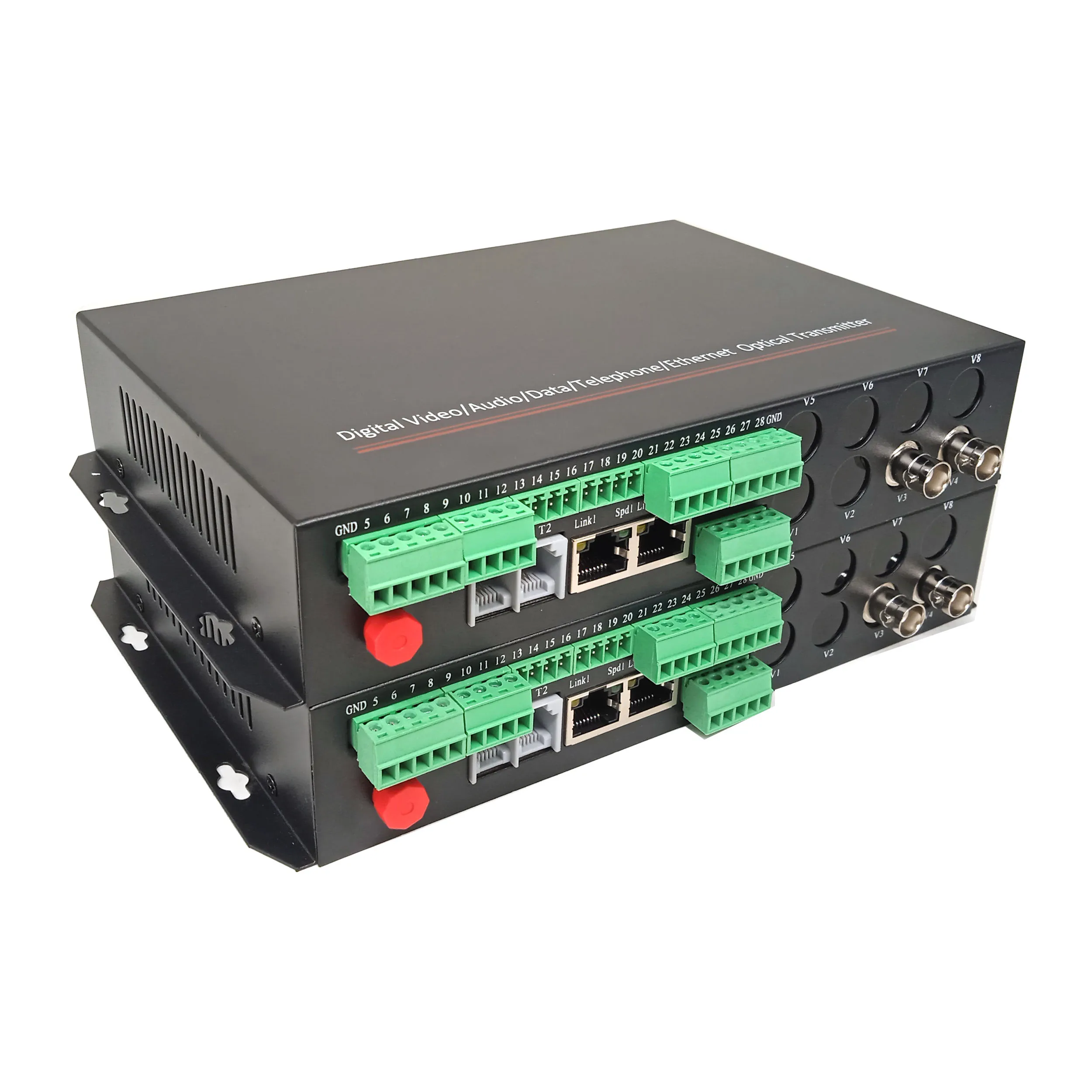 Фото 2 контактных замка видео Ethernet, горшки, телефон через оптоволоконные медиаконвертеры, удлинитель FC, одномодовый, 20 км, TX и RX, 1 пара №2