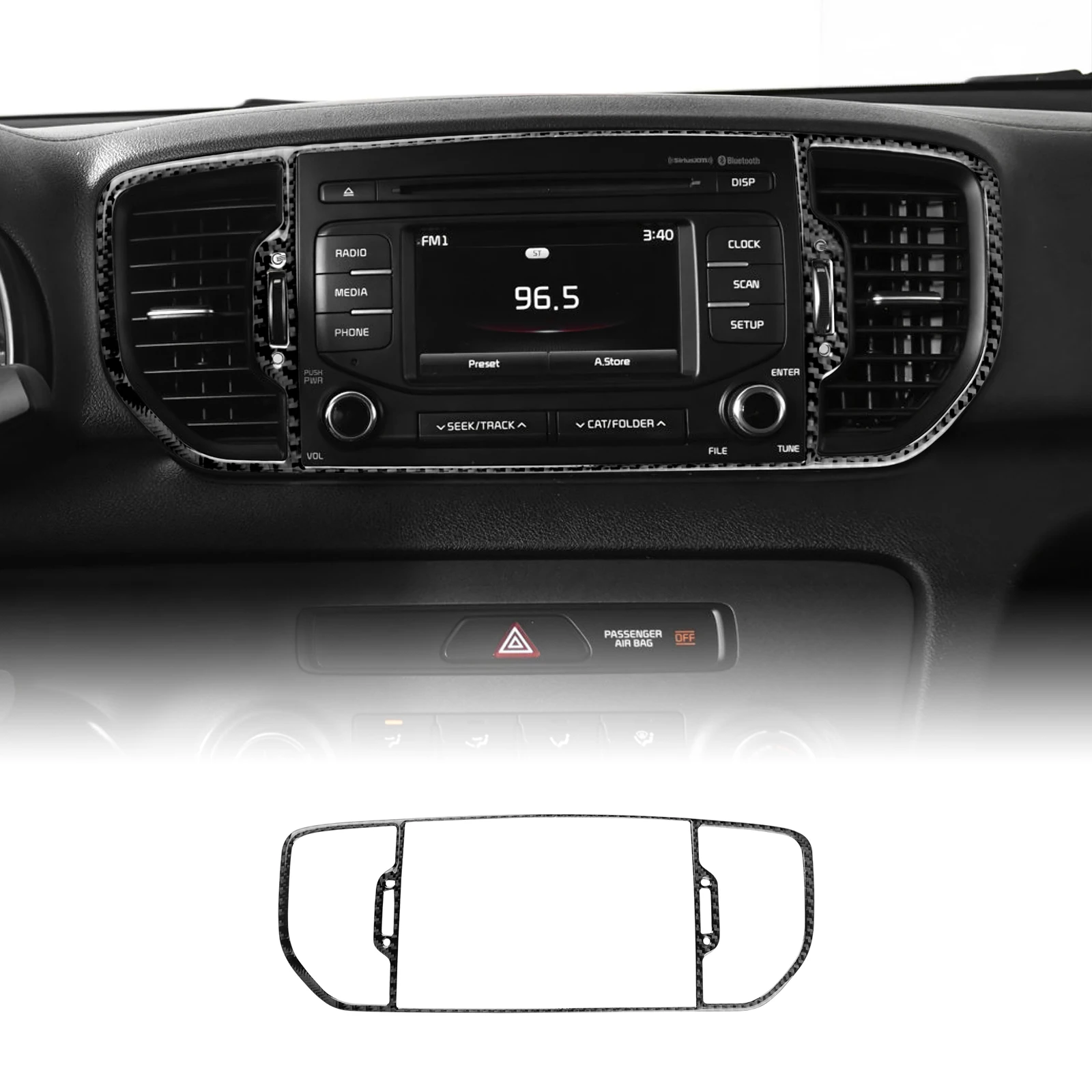 Для Kia Sportage 2017 2018 2019 LHD RHD Настоящая мягкая наклейка из углеродного волокна Автомобильная центральная розетка переменного тока Аксессуары для внутренней отделки