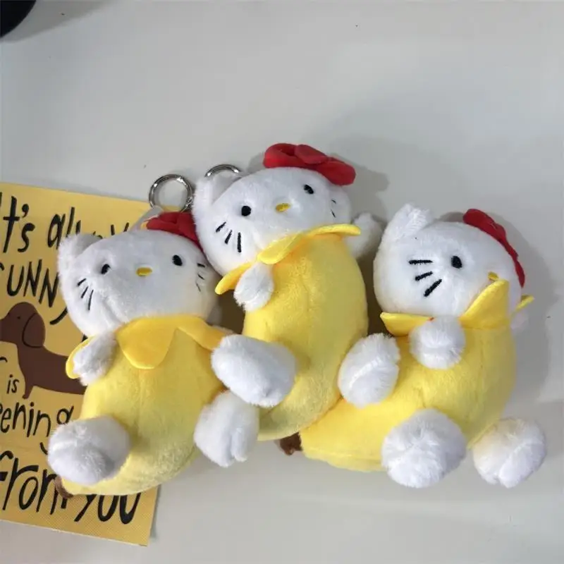 Милая плюшевая кукла Sanrio Hello Kitty, мягкая игрушка, брелок, кулон, фрукты, банан, клубника, авокадо, KT, сумка с котом, украшения, подарки для девочек