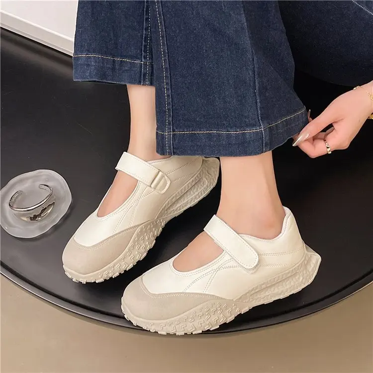 Casual Woman Shoe Female Footwear Low Heels Clogs Platform All-Match Summer Dress Comfortable Creepers New Hook & Loop Rubber Fa (art.: 3920cf13278e4) - 3920cf13278e4