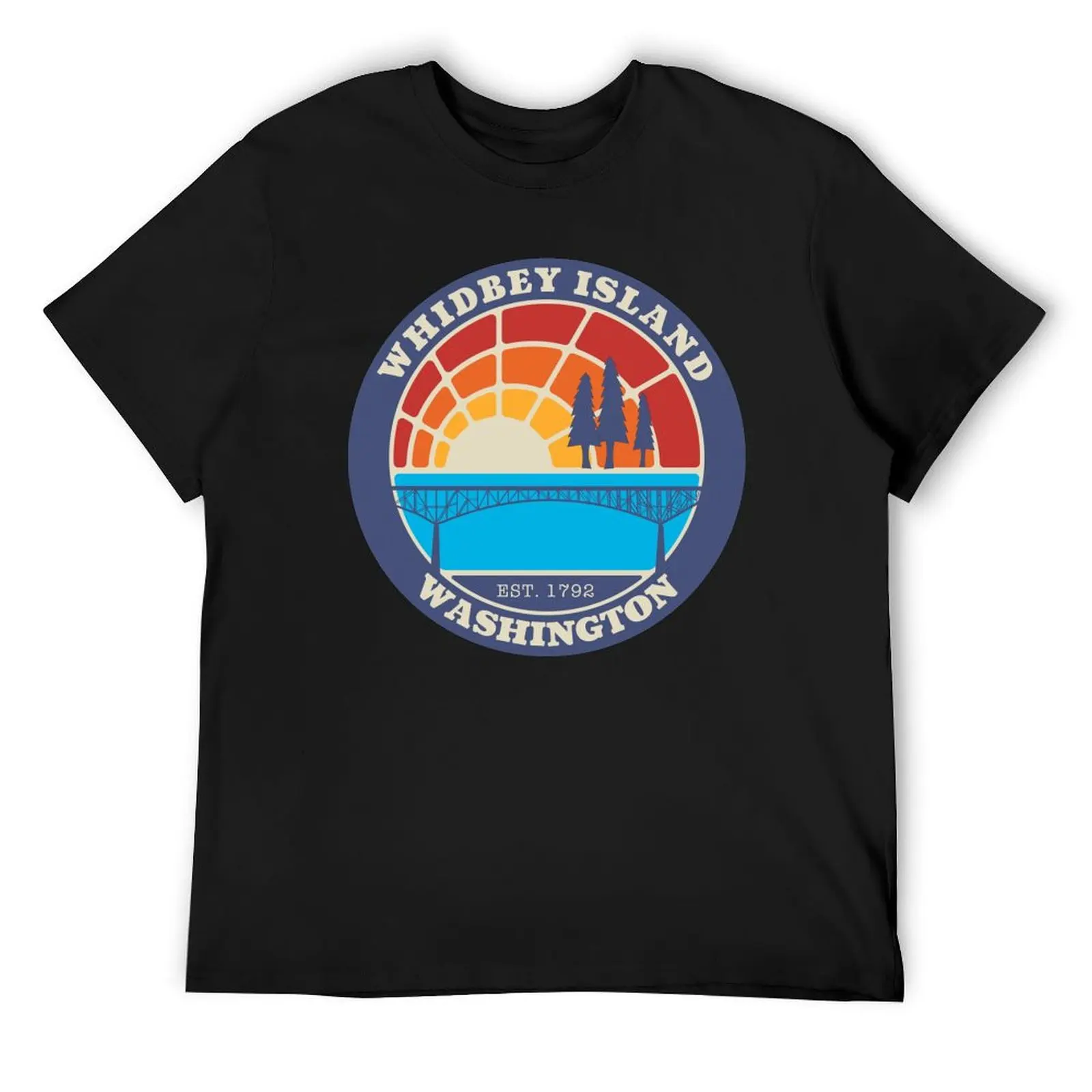 Футболка с логотипом WHIDBEY ISLAND, эстетичная одежда, одежда больших размеров, милые топы, мужские футболки высшего качества
