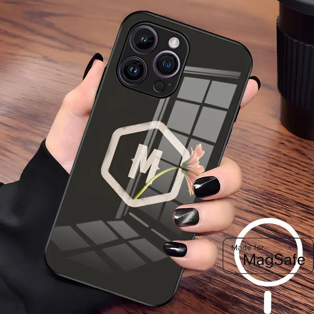 Фото Чехол для телефона M-Morat Band для Iphone 17 Air 16 15 14 Plus 13 12 Mini 11 Pro Max Стеклянный магнитный чехол №3
