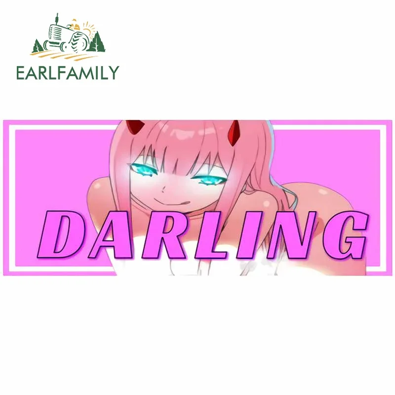EARLFAMILY 13 см x 5,2 см сексуальные автомобильные наклейки Zero Two Drift Slap аниме милые демоны мотоциклетные наклейки Модные виниловые декоративные фургоны