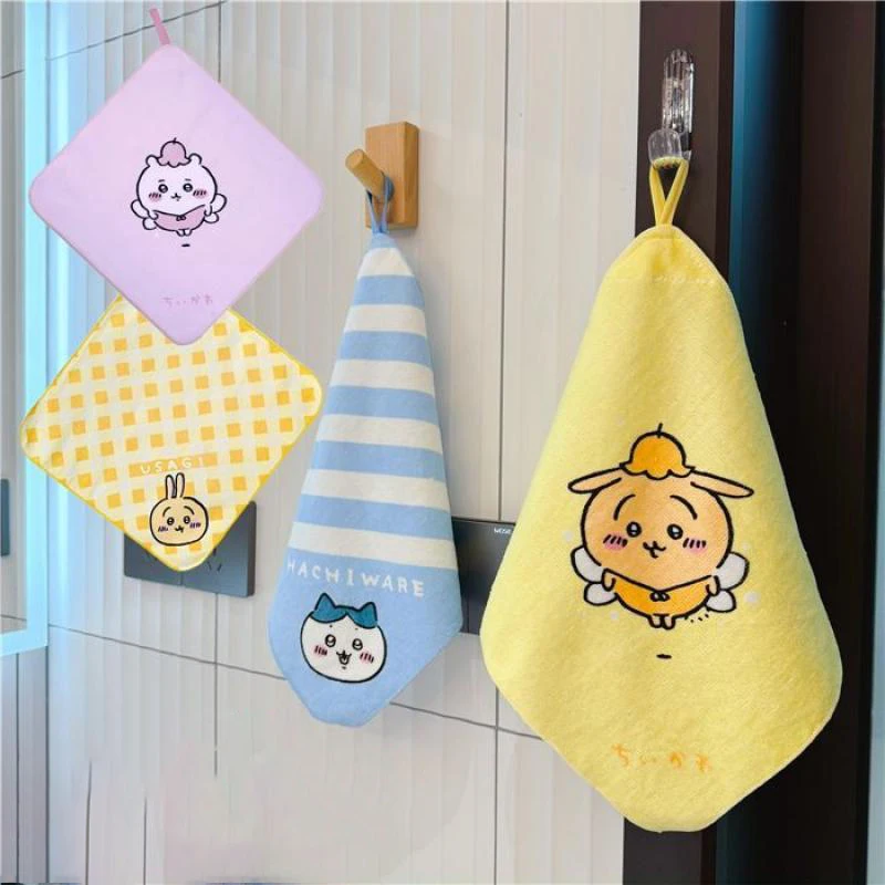 Мультфильм Chiikawa аниме серия полотенце для рук Hachiware Usagi кухня впитывающее полотенце для ванной Kawaii коралловый бархат Детская мочалка