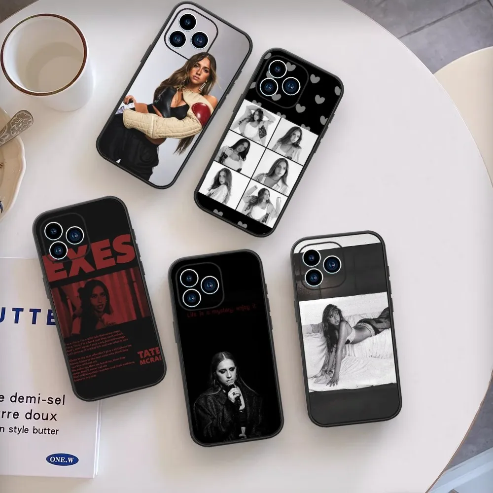 Чехол T-Tate Mcrae для телефона с изображением жадных певиц для iPhone 13 14 15 11 12 X XS Mini Pro Max, черный чехол