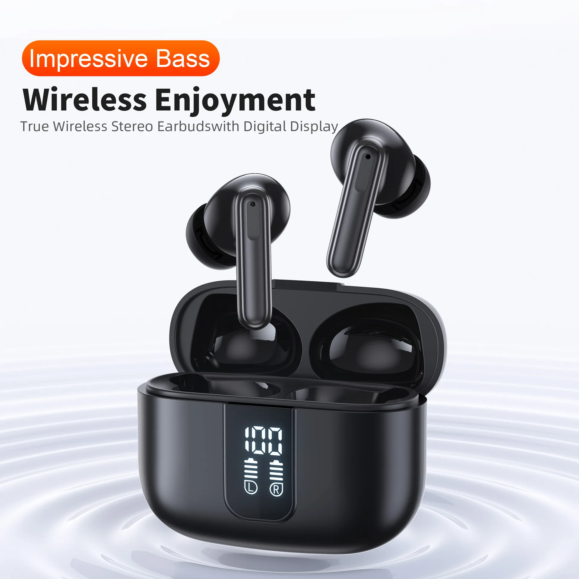 Фото E50-вкладыши Беспроводные Bluetooth-наушники TWS Светодиодный дисплей мощности Низкая задержка Длительный срок службы батареи HIFI Наушники ENC с микрофоном №2