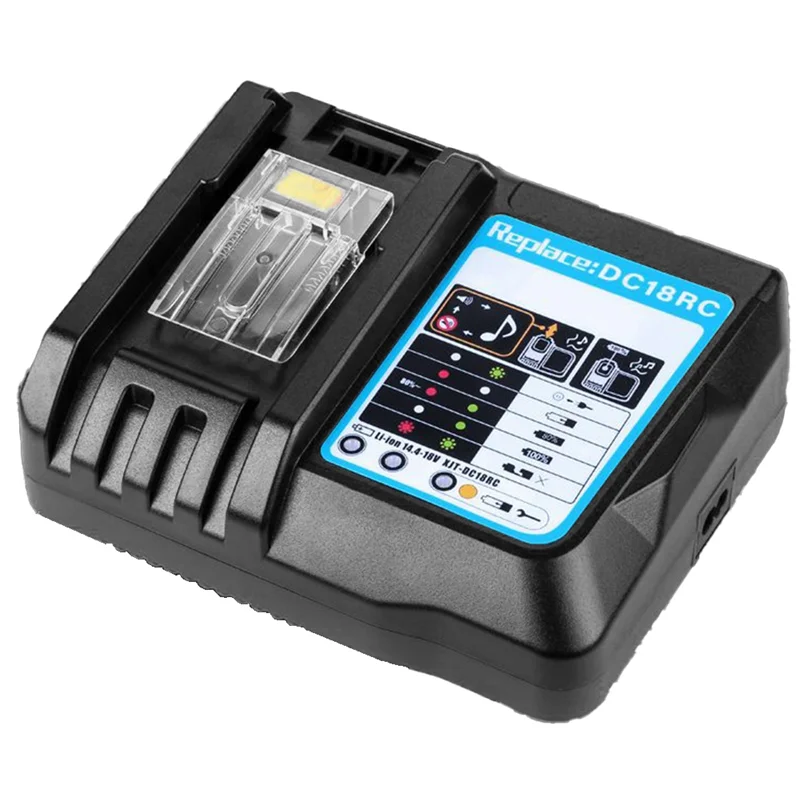 Зарядное устройство для аккумуляторов Makita DC18RC со встроенным дисплеем 14,4 в 18 в 6 Ач Bl1830 Bl1430 BL1860 BL1890, зарядное устройство с европейской вилкой