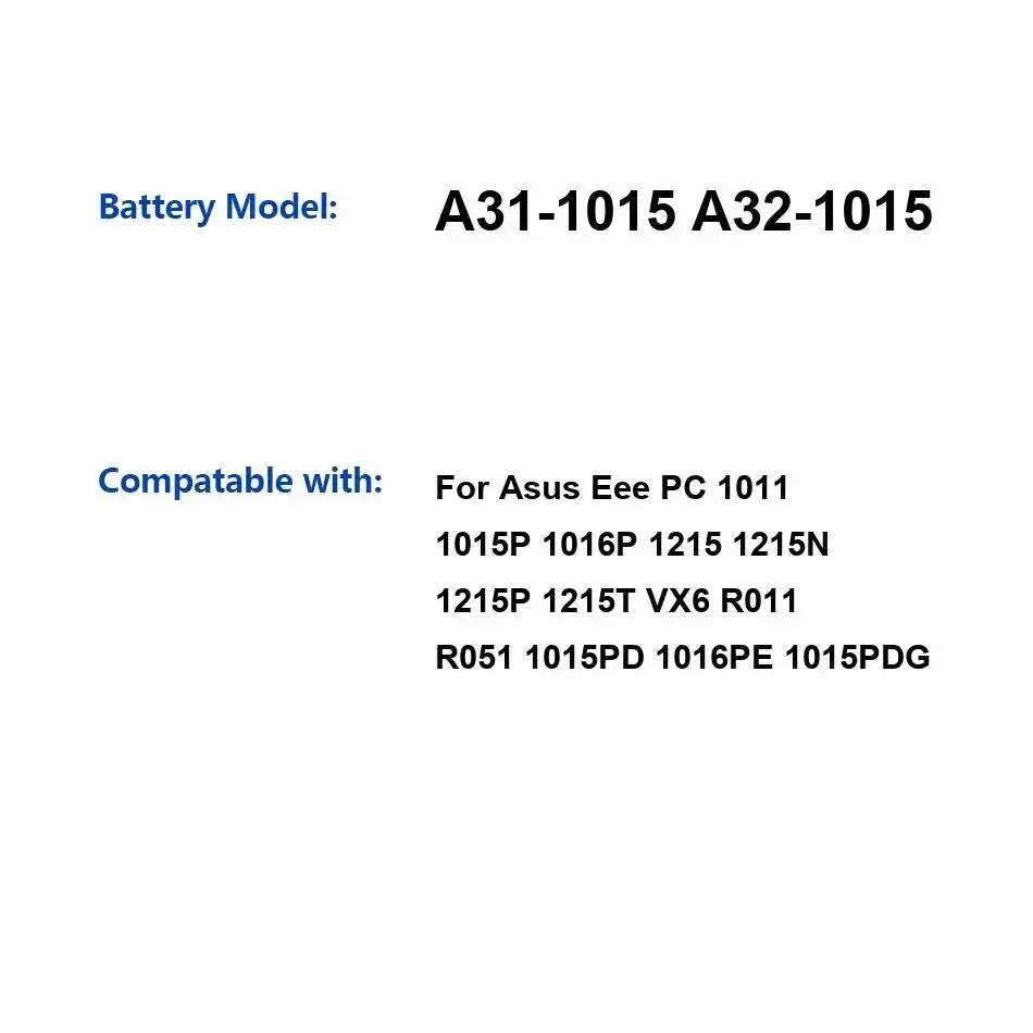 Аккумулятор A31-1015 A32-1015 5200 мАч для Asus Eee PC 1011 1015P 1016P 1215 1215N 1215P 1215T VX6 R011 R051 1015PD 1016PE 1015PDG