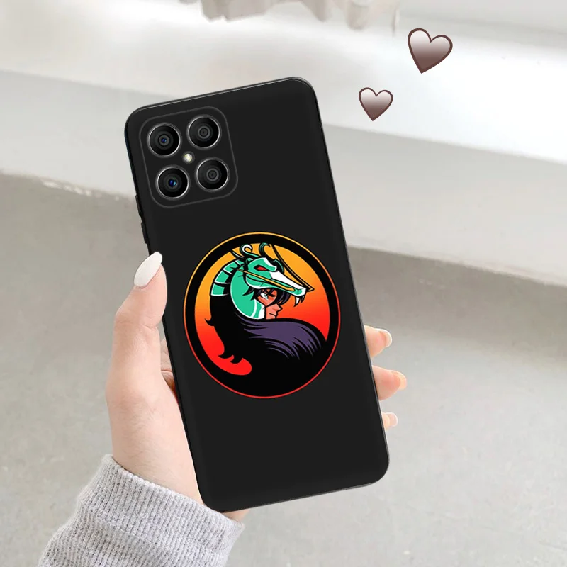 Фото Черный мягкий чехол для телефона Honor Magic5 Pro X7b X8b X9b X6 X7 X8 X9A X6a 90 70 Saint Seiya Eden Anime Pixel 6 7 8 6a 7a 8a №5