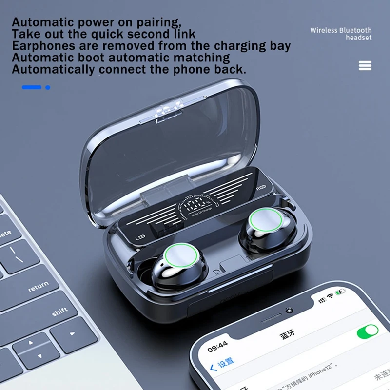 Фото BQ10 Bluetooth-наушники TWS-вкладыши с умным цифровым дисплеем, гарнитура, беспроводные Bluetooth 5,3, сенсорные наушники, Bluetooth-наушники №4