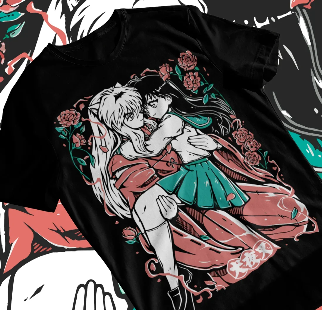 Фото Футболка Inuyasha Sesshomaru с изображением Красной Луны, девушки ину Яша, Аниме Манга, подарки, мягкая футболка №2