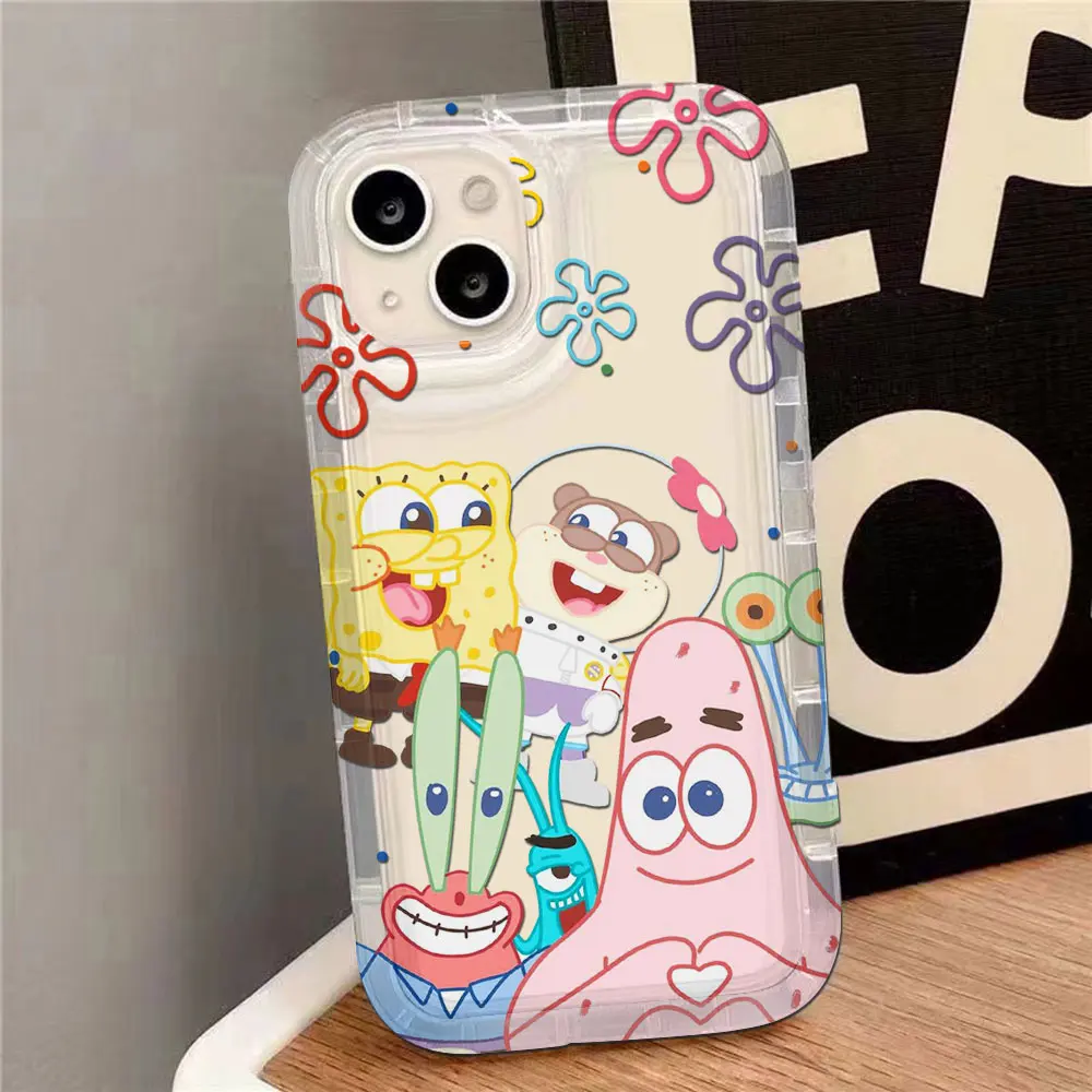 Прозрачный чехол для телефона с рисунком S-SpongeBobs для OPPO A17 A31 A53 A54 A57 A60 A74 A92 A93 A94 A98 2020 4G 5G с подушкой безопасности, противоударный чехол (art.: 3920cafdc4316) - 3920cafdc4316