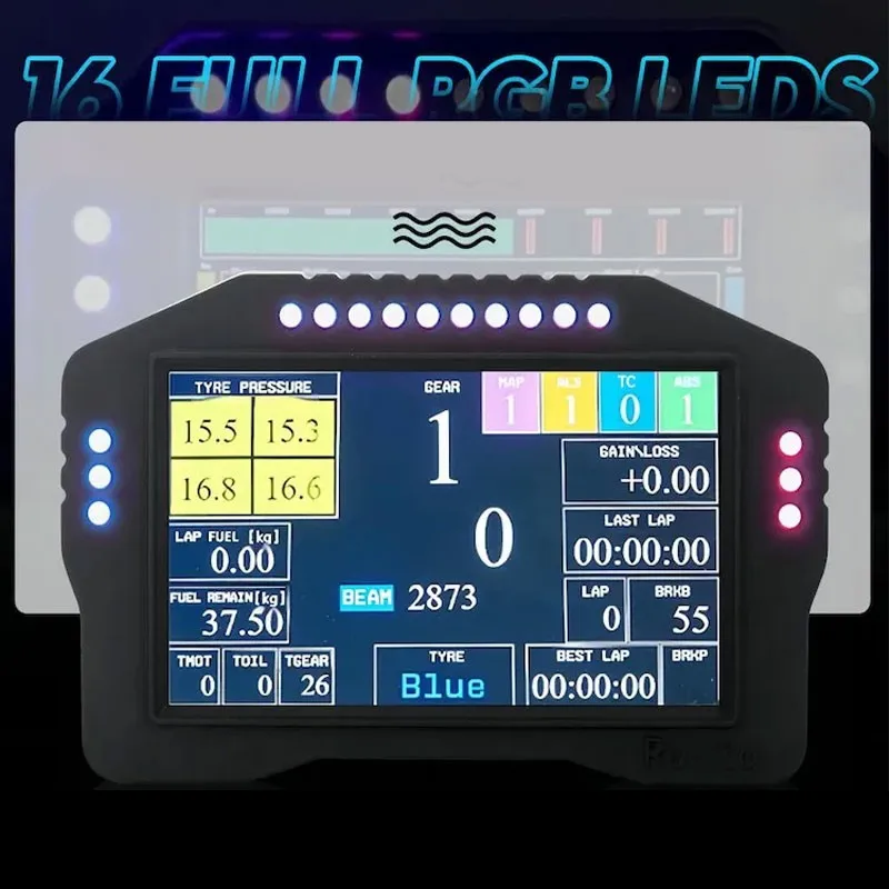 Фото Simplayer 5-дюймовый RGB SIM гоночная приборная панель дисплей на руле полноцветный HD сенсорный экран для компьютерных игр №3