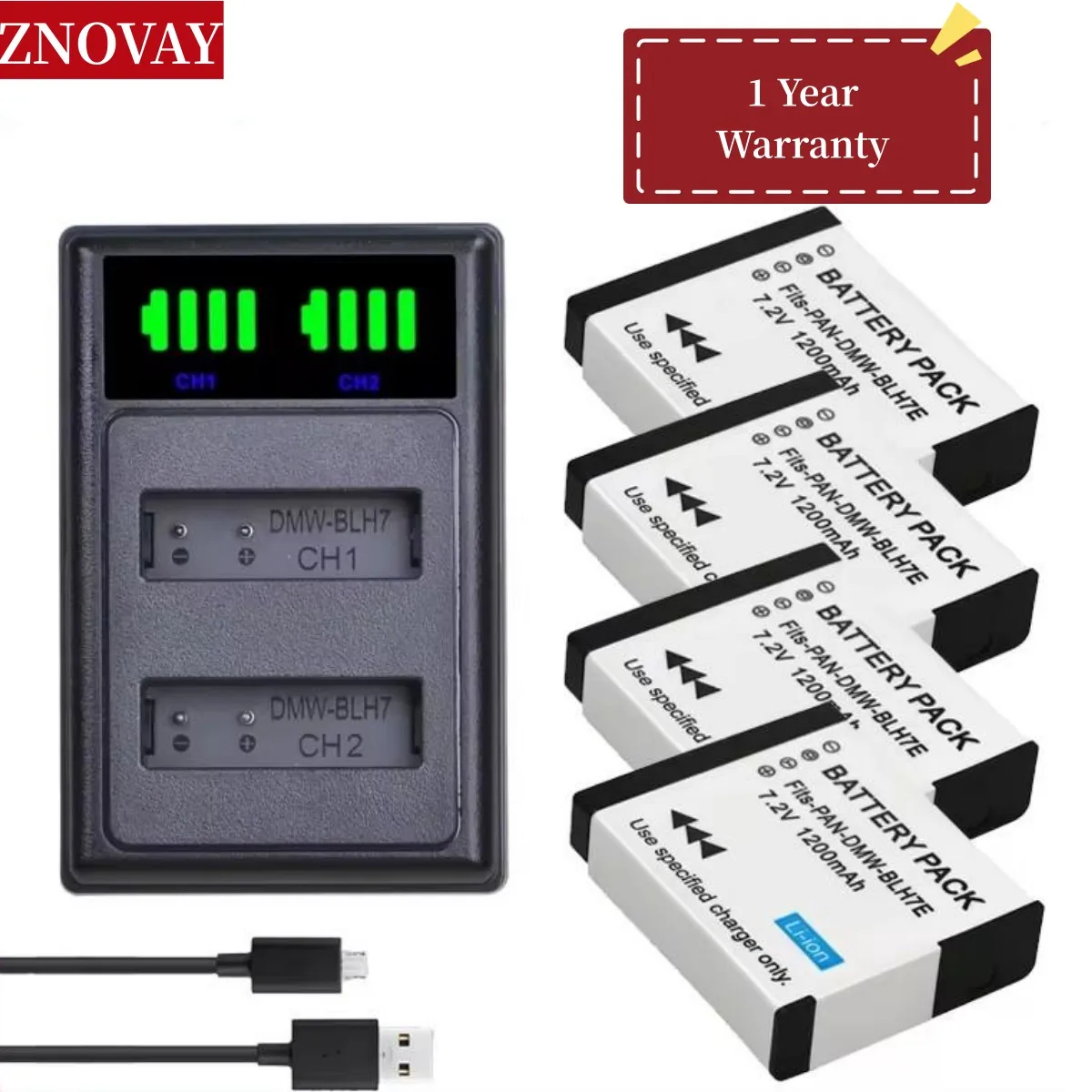 Аккумулятор 1200 мАч DMW-BLH7 для фотоаппарата Panasonic