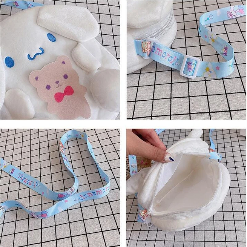 Рюкзак Kawaii Sanrio Cinnamoroll My Melody Kuromi Pompompurin 산리리милые Мягкие плюшевые игрушки женская сумка Рождественские подарки для девочек (art.: 3920c2f73d193) - 3920c2f73d193