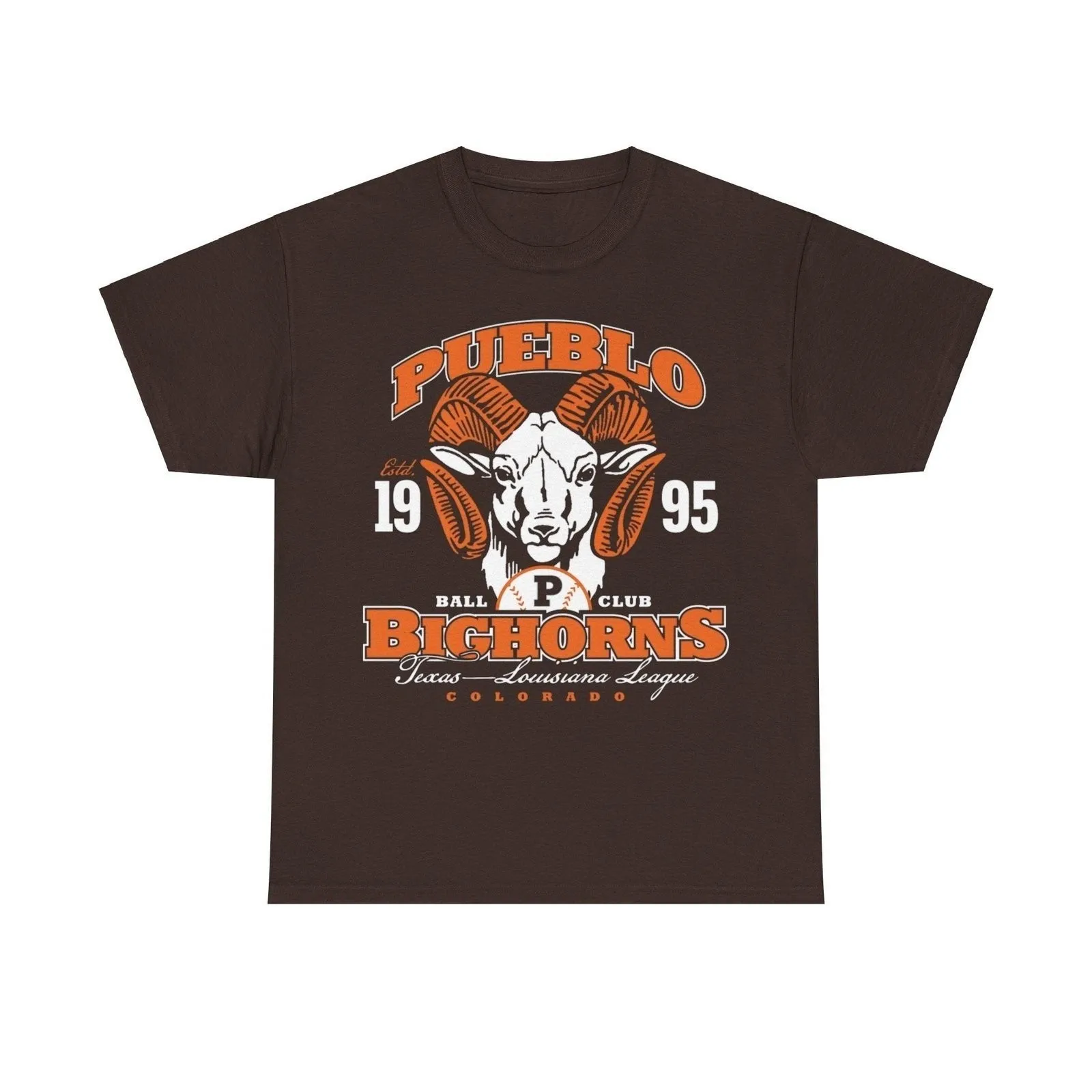 Бейсбольная футболка Pueblo Bighorns Est195, Colorado