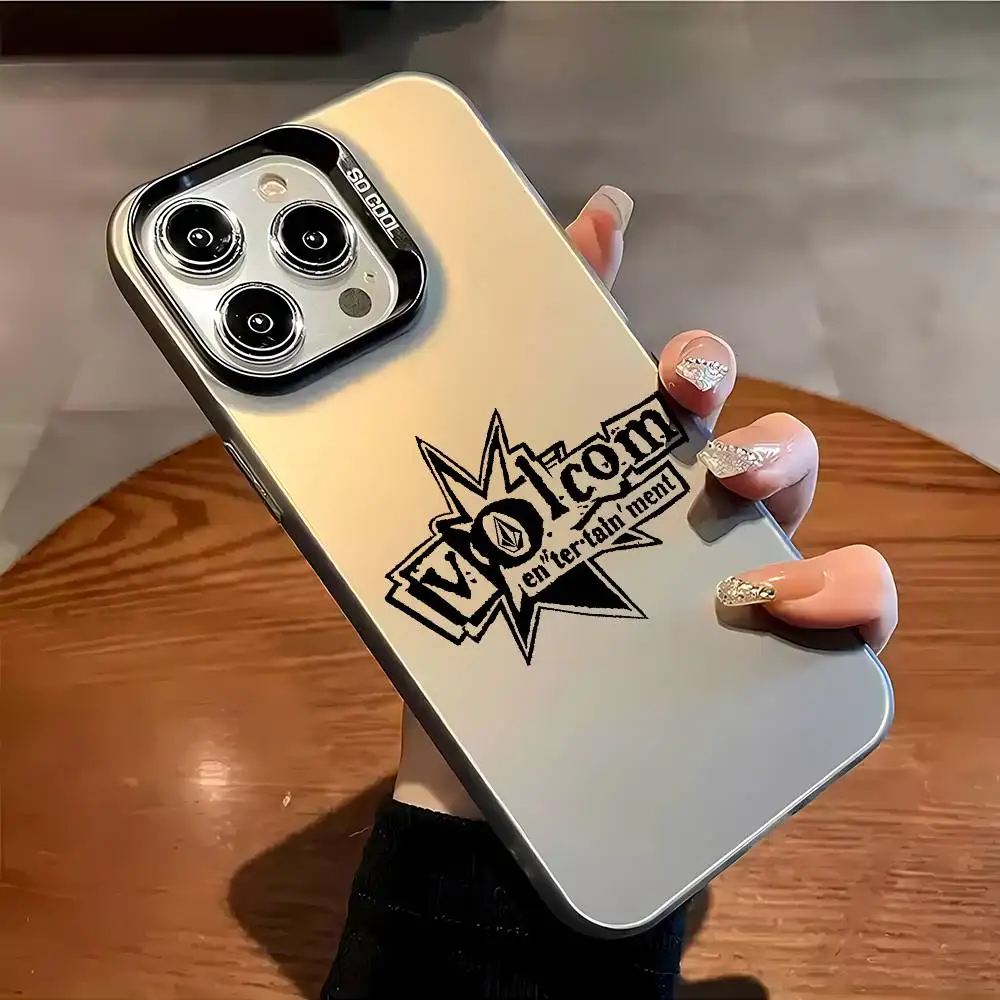 Чехол для телефона Desigh volcom для IPhone 16 Pro Max 15 14 13 12 XS Plus 11, модный матовый противоударный чехол с лазерным градиентом Aurora