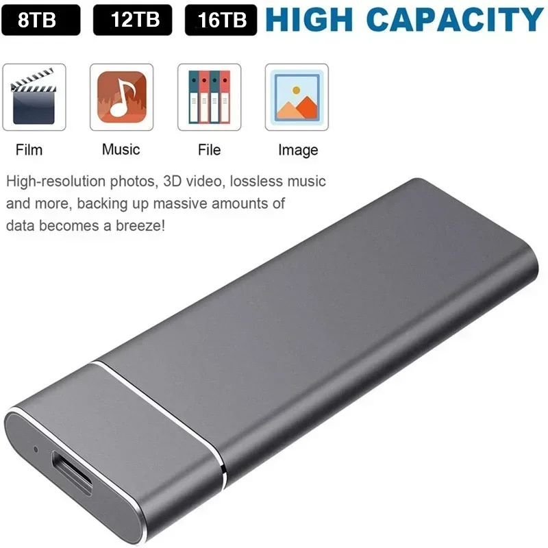 Фото 2024 Новый высокоскоростной 16 Тб/32 ТБ/64 ТБ/128 ТБ USB 3.1 портативный внешний твердотельный накопитель внешний жесткий диск SSD смартфон №2
