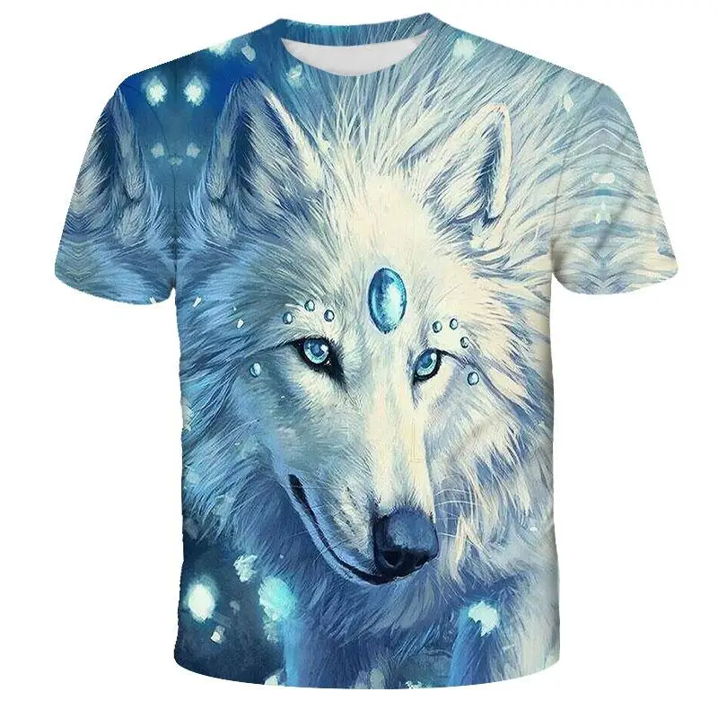 Фото Волк Kaus Pria для бесплатной сборки, Kirim Kaus Atasan Lengan Pendek Kaus Print 3d Kaos, Модный чехол, бесплатная доставка №4