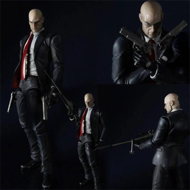 Play Arts Hitman Codename 47 Фигурка PA Hitman Agent 47 Фигурка ПВХ Модель 23 см Суставы Подвижная классическая коллекция игрушек в подарок