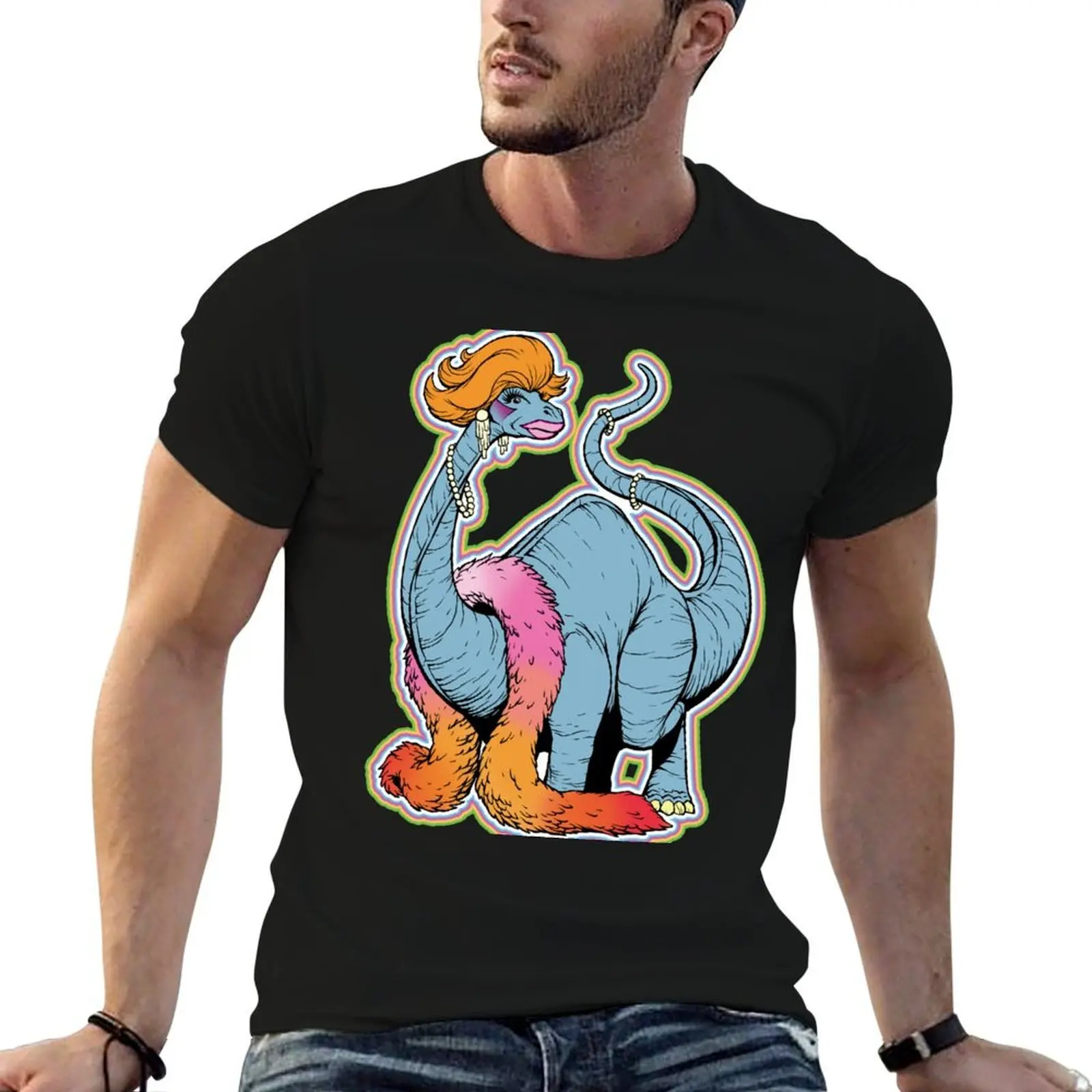 Brontina drag queen Brontosaur — ЛГБТ-динозавр! Футболка мужская футболка тяжелые хлопковые футболки для мужчин комплект хлопковая футболка