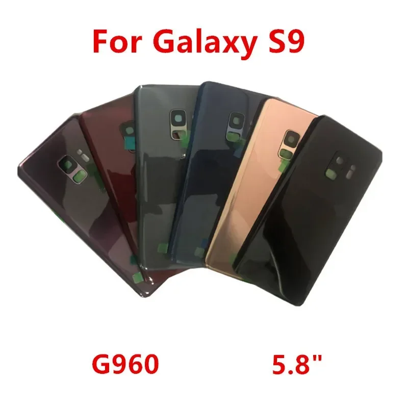Корпус S9 G960 для Samsung Galaxy S9, стеклянная задняя крышка аккумулятора, ремонт, замена задней крышки дверного телефона + объектив камеры