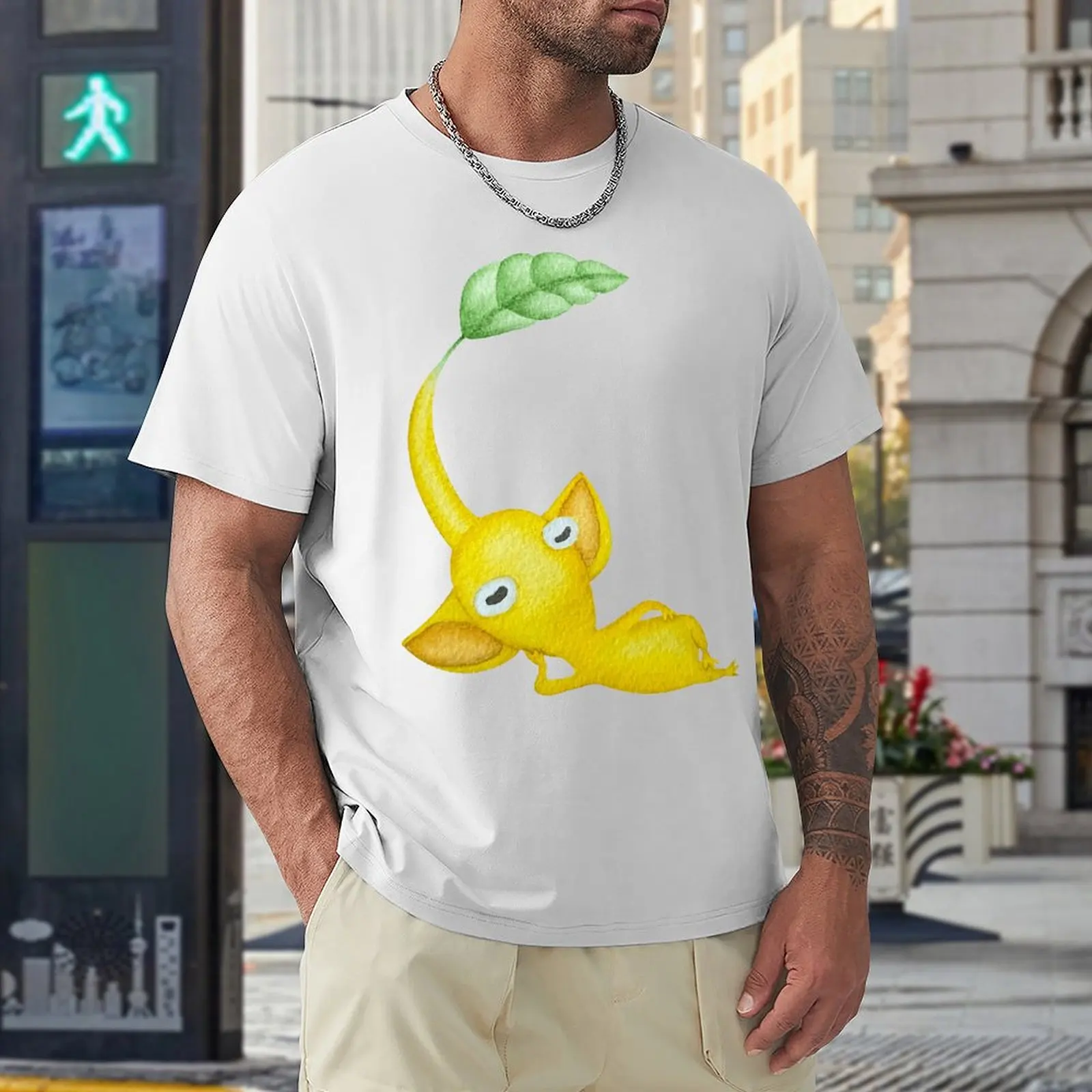 Желтая Акварельная футболка Pikmin для продажи, Футболка Harajuku с графическим движением, винтажная, для путешествий, американский размер (art.: 3920c5680f413) - 3920c5680f413