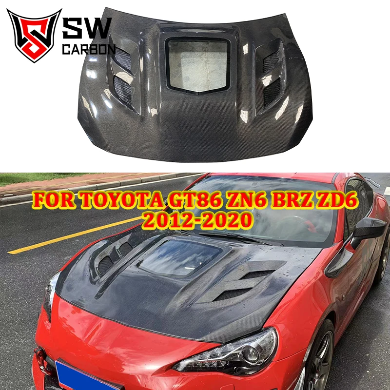 Прозрачный стеклянный капот двигателя из углеродного волокна для Toyota GT86 ZN6 BRZ ZD6, передняя крышка двигателя, крышка капота, автомобильные аксессуары