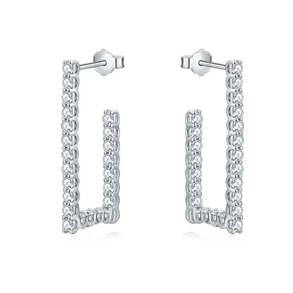 Фото Женские серьги-кольца из серебра 1,9 пробы, 925 мм №1