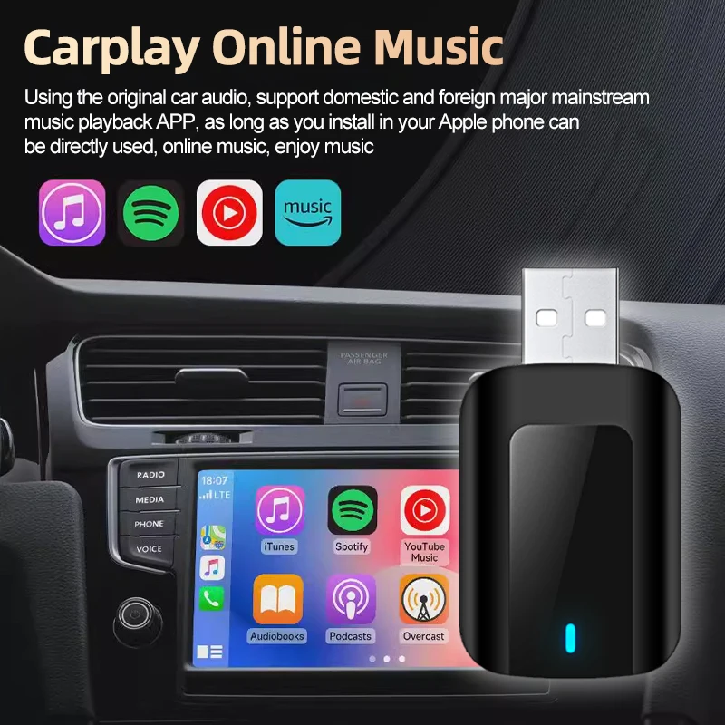 Фото Для Mazda6 GG/GY GH GJ GL Wi-Fi Быстрое подключение Беспроводной CarPlay Android Auto USB-адаптер Автоматический 2в1 Smart Car Box Plug and Play №2