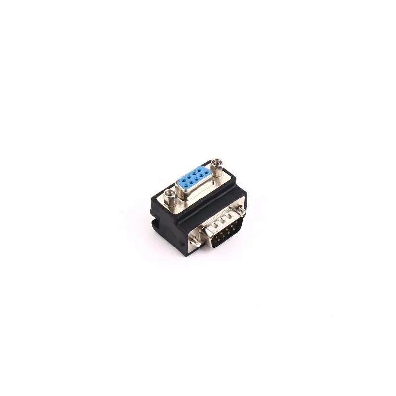 Новый последовательный адаптер порта RS232 DB9Pin штекер-гнездо DB9 штекер-гнездо угловой адаптер 90 градусов
