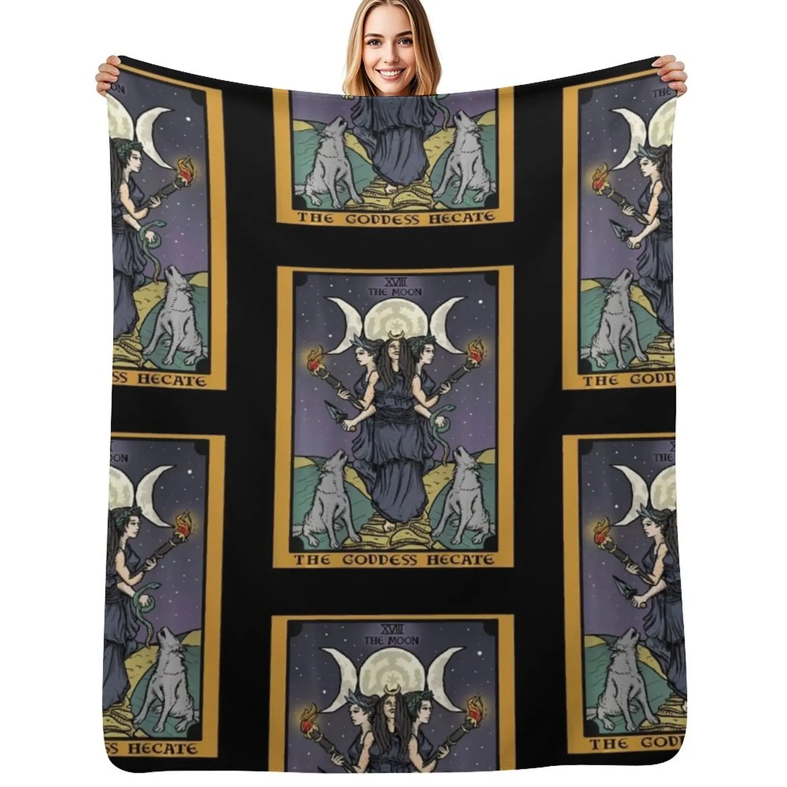 Одеяло с картами Таро The Goddess Hecate The Moon 177, детские одеяла для волос, роскошные брендовые одеяла