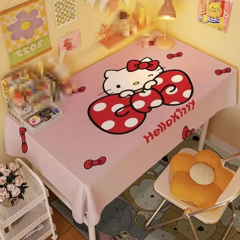 Фото Скатерть Sanrio Hello Kitty, коврик для стола, обеденный стол, пылезащитный стол для спальни, общежития, стол для макияжа, коврик для мыши, украшение Kawaii, мультфильм №2