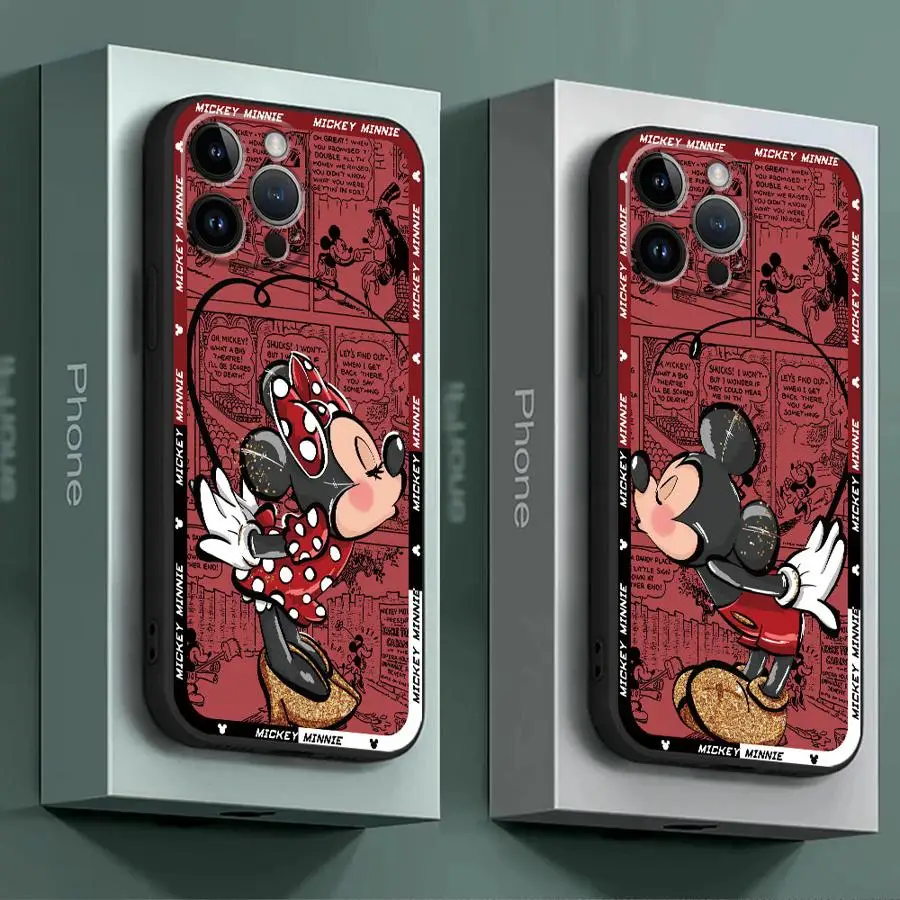 Милый чехол для телефона Disney с Микки и Минни для Google Pixel 7a 8a 6 Pro 6a 7 Pro 8 Pro Bumper, роскошный черный мягкий чехол