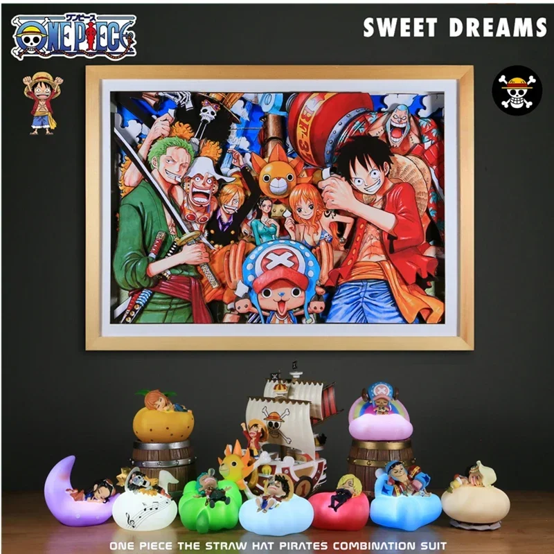 ONE PIECE Sweet Dream Night Light Series Неоткрытая коробка Луффи Зорро Аниме Периферийная модель Дисплей Фигурка-сюрприз Подарок