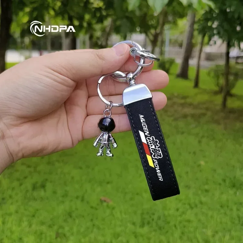 Замшевый автомобильный брелок из цинкового сплава, подвеска для ключей Honda MUGEN POWER Accord Civic CRV URV AVANIER, аксессуары для защиты от потери