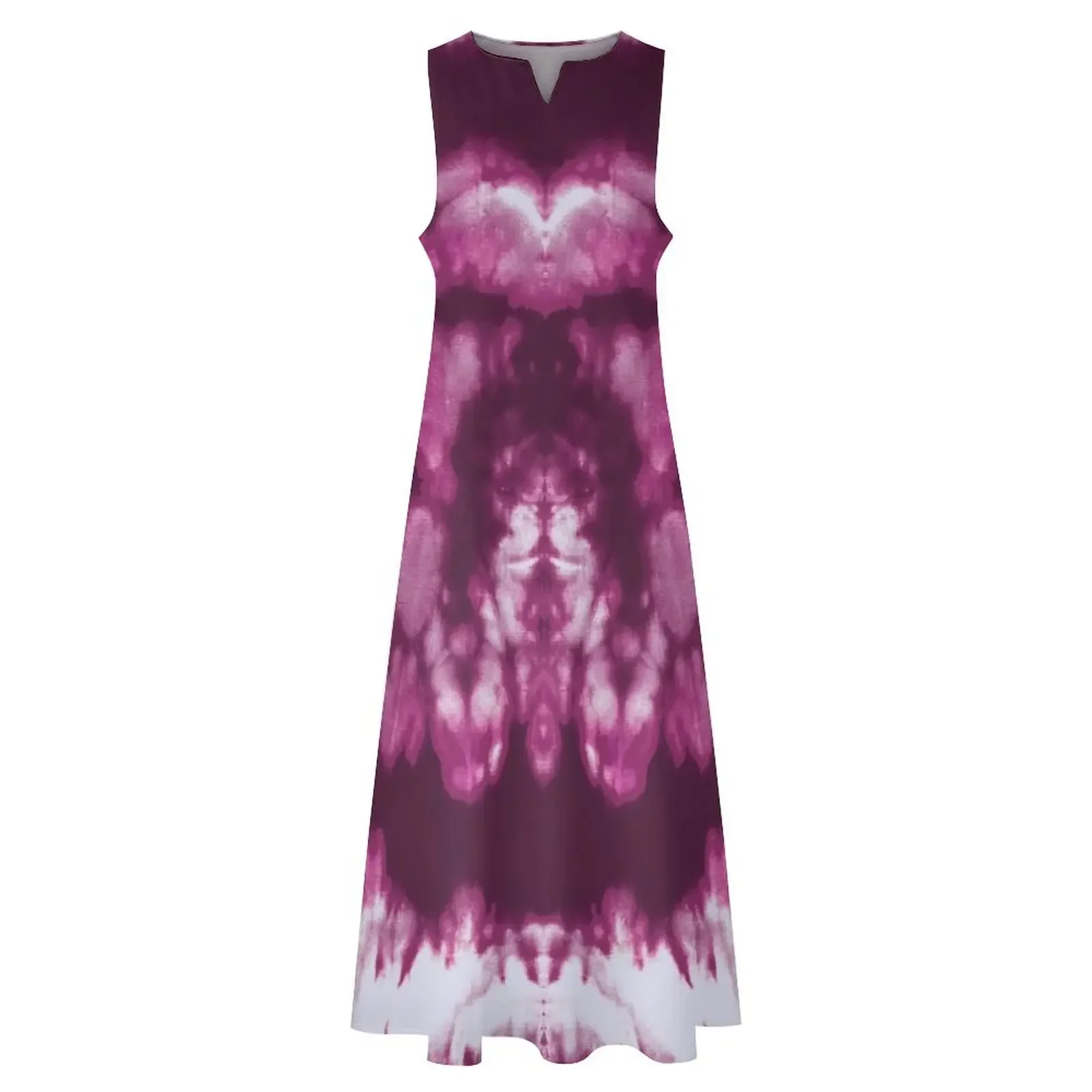 Фото Длинное платье Boho Bordeaux Shibori, вечернее платье, женская одежда, пляжное платье №3