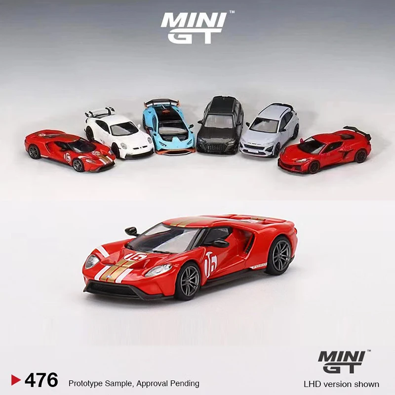 Модель автомобиля MINIGT 1:64 F GT Alan Mann Heritage Edition, литой спортивный автомобиль из сплава # 476 левый руль