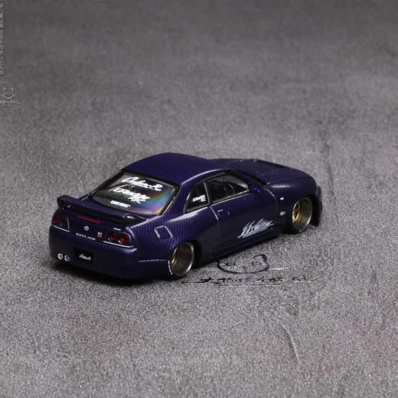 Фото Kaido House MINIGT 1/64 Skyline GTR R33 модель автомобиля из активного сплава, статическая коллекция, украшенные праздничные подарки, игрушки №3