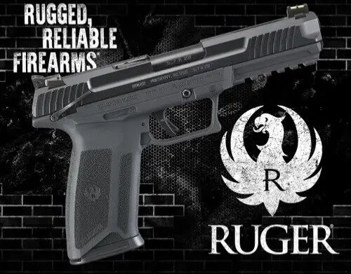 1b, Ruger Прочный надежный огнестрельное оружие Оловянный металлический знак Человек Пещера Декор гаража
