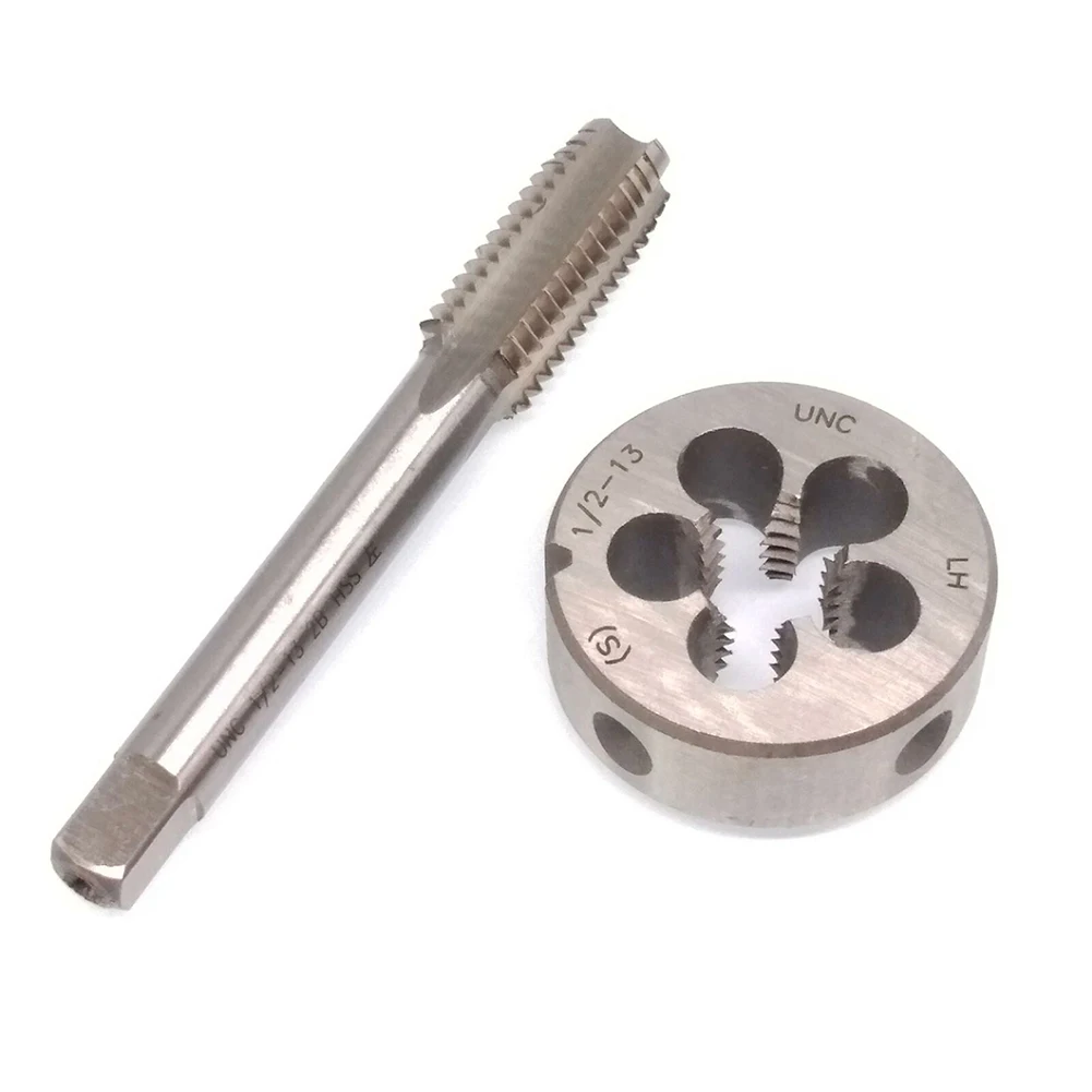 Фото 2 шт. HSS 1/2-13 UNC Tap & Die Левая рука 87,1 мм Tap 37,7 мм пресс-форма для металлообработки болты гайки удаление ремонт ручные инструменты №2